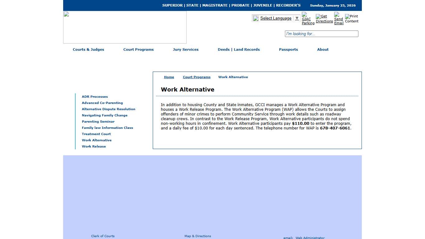 Gwinnett County - Court Programs - Work Alternative
